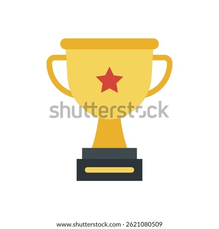 Trophy Vector for Achievement and Winner Recognition – Award cup icon, success prize illustration, competition result. Flat Icon