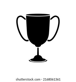 Ilustración de color negro vector trofeo aislada. Icono del ganador.
