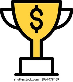 trophy vector clour line icon