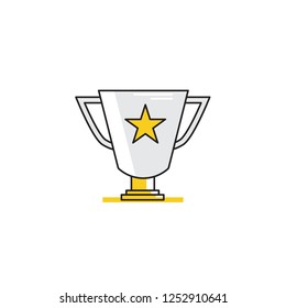 trophy vector color line icon. Editable Stroke. simple design. award symbol