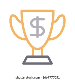trophy vector color line icon 