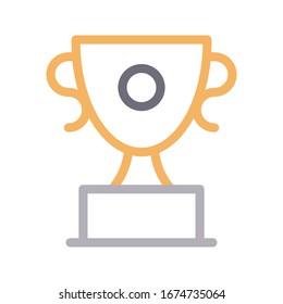 trophy vector color line icon 