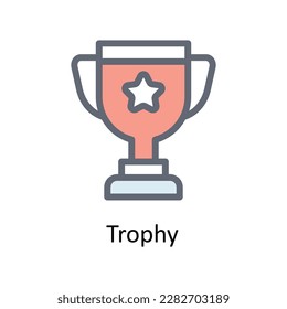 Trophy  Vector  Fill outline Icons. Simple stock illustration stock