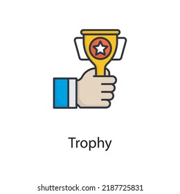 Trophy vector filled outline Icon Design illustration. Sports And Awards Symbol on White background EPS 10 File