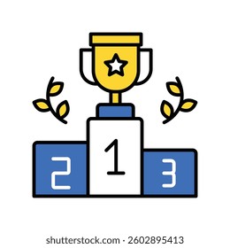 Trophy vector filled outline icon. EPS 10 file