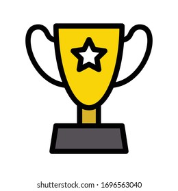 trophy vector flat color icon 