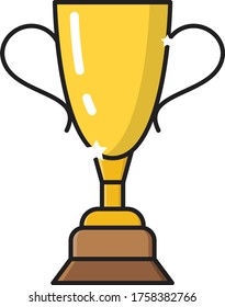 trophy vector flat color icon 