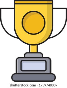 trophy vector flat color icon 