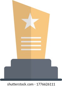 trophy vector flat color icon