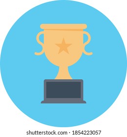 trophy vector flat colour icon 