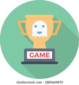 trophy vector flat colour icon