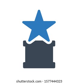 trophy vector glyph color icon 