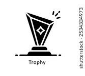 Trophy vector glyph Design icon. Awards Symbol on White background EPS 10 File