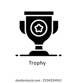 Ícone Design do glifo vetorial do troféu. Símbolo de prêmios no fundo branco EPS 10 Arquivo