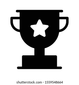trophy vector glyph flat icon 