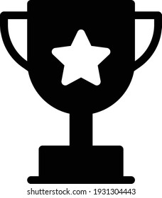 icono plano de glifo vectorial trofeo