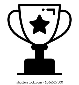 trophy vector glyph icon, school and education icon