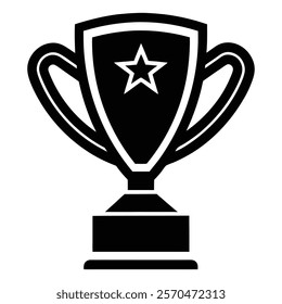 Trophy vector icon art illustration.