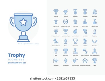 trophy vector icon collection stock illustration