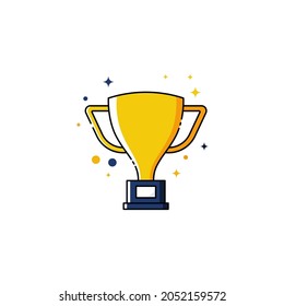 Trophy Vector icon design illustration Template