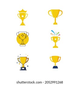 Trophy Vector icon design illustration Template
