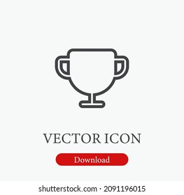 Trophy vector icon. Editable stroke. Symbol in Line Art Style for Design, Presentation, Website or Apps Elements, Logo. Pixel vector graphics - Vector