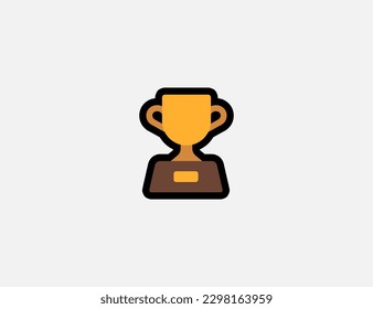 Icono vector trofeo. Ilustración de Emoji. Emoticono vectorial de copa trofeo aislado