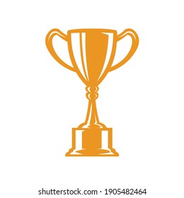 Trophy vector icon, gold cup vector, best for tournament or championship logo illustration