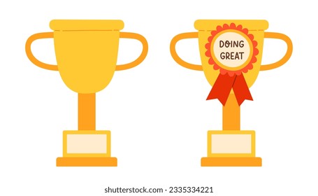 Trophy vector icon, gold cup vector, best for tournament or championship logo illustration