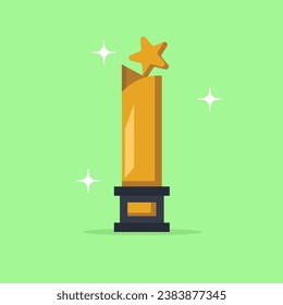 Trophy Vector Icon Illustration. Trophy Icon Concept Orange soft Isolated. Flat Cartoon Style Suitable for Web Landing Page, Banner, Flyer, Sticker, Card, Background