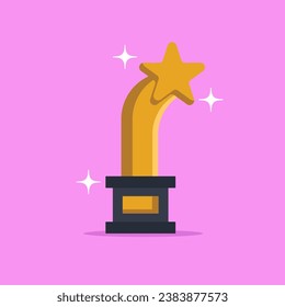 Trophy Vector Icon Illustration. Trophy Icon Concept Orange soft Isolated. Flat Cartoon Style Suitable for Web Landing Page, Banner, Flyer, Sticker, Card, Background