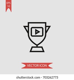 Trophy vector icon illustration symbol