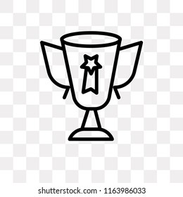 Trophy vector icon isolated on transparent background, Trophy logo concept