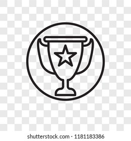 Trophy vector icon isolated on transparent background, Trophy logo concept