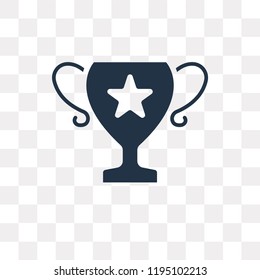 Trophy vector icon isolated on transparent background, Trophy transparency concept can be used web and mobile