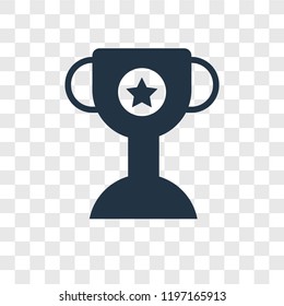 Trophy vector icon isolated on transparent background, Trophy transparency logo concept