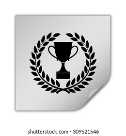 trophy vector icon in laurel wreath