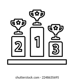 Icono De Vector De Trofeo En Estilo De Línea