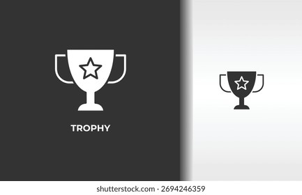 Trophy-Vektorgrafik, Symbol oder Logo-Zeichen, einzelne Symbolgrafik