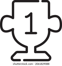 Trophy vector icon on a white background. This trophy vector icon is from a back to school collection for mobile apps and websites. nice design, simple and clean