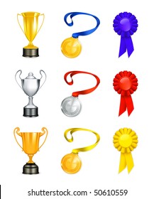 Trophy, vector icon set