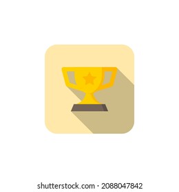 Trophy vector icon symbol, flat design, long shadow, eps10