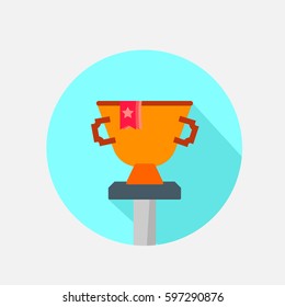 Trophy Vector Icon, The symbol of golden award cup. Simple, modern flat vector illustration for mobile app, website or desktop app  