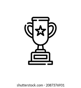 Icono vector trofeo. Símbolo en estilo de arte de línea para elementos de diseño, presentación, sitio web o aplicaciones