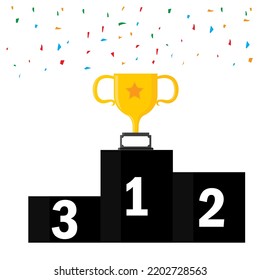 trophy vector illustration, first prize, winner