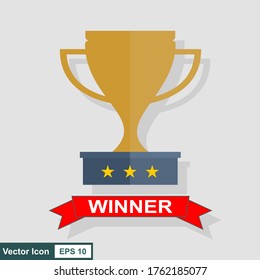 Trophy. Vector illustration in a flat and isolated design with a white background.
