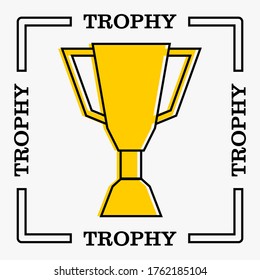 Trophy. Vector illustration in a flat and isolated design with a white background.