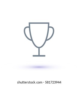Trophy vector illustration Icon, Winning concept wih a trophy sylhouette. Gray icon