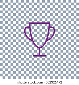 Trophy vector illustration Icon, Winning concept wih a trophy sylhouette on transparent background. Violet icon