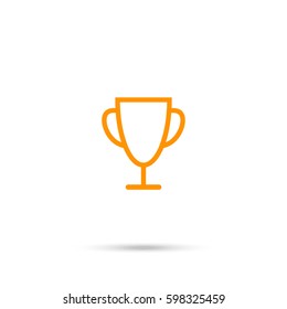 Trophy vector illustration Icon, Winning concept wih a trophy sylhouette. Orange icon